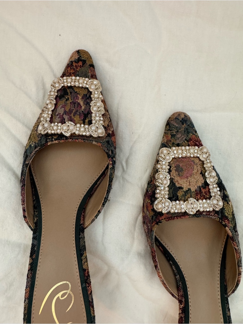 Sam Edelman Multicolor Tapestry Pearl-Buckle Pointed Mule - Picture 6 of 7